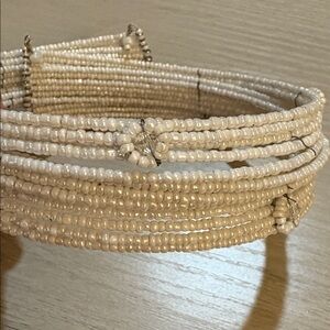 Elegant White Beaded Choker Necklace